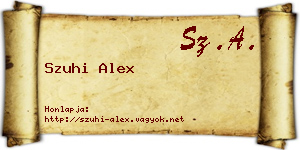 Szuhi Alex névjegykártya